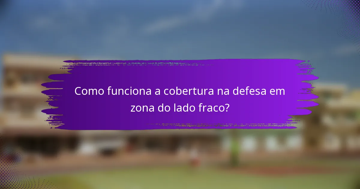 Como funciona a cobertura na defesa em zona do lado fraco?