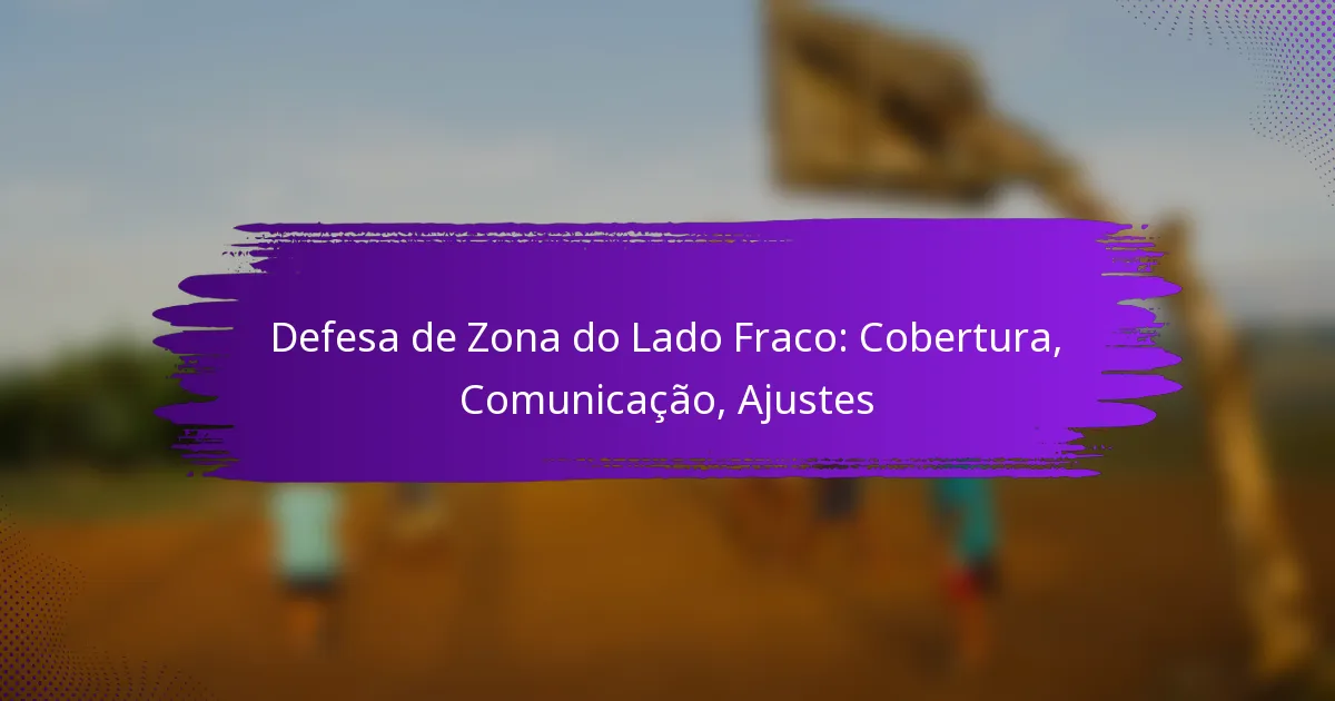 Defesa de Zona do Lado Fraco: Cobertura, Comunicação, Ajustes