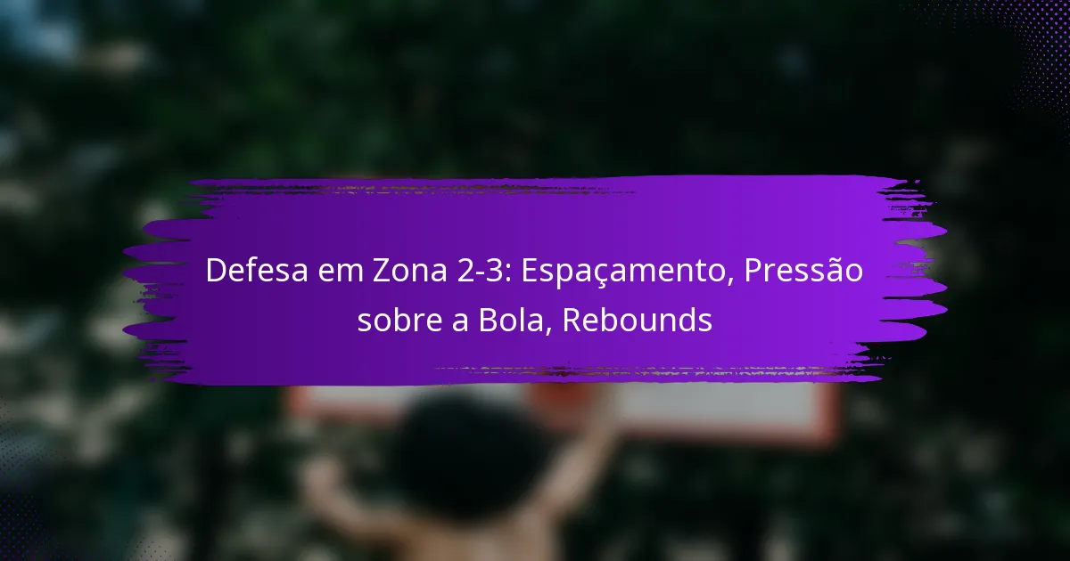 Defesa em Zona 2-3: Espaçamento, Pressão sobre a Bola, Rebounds