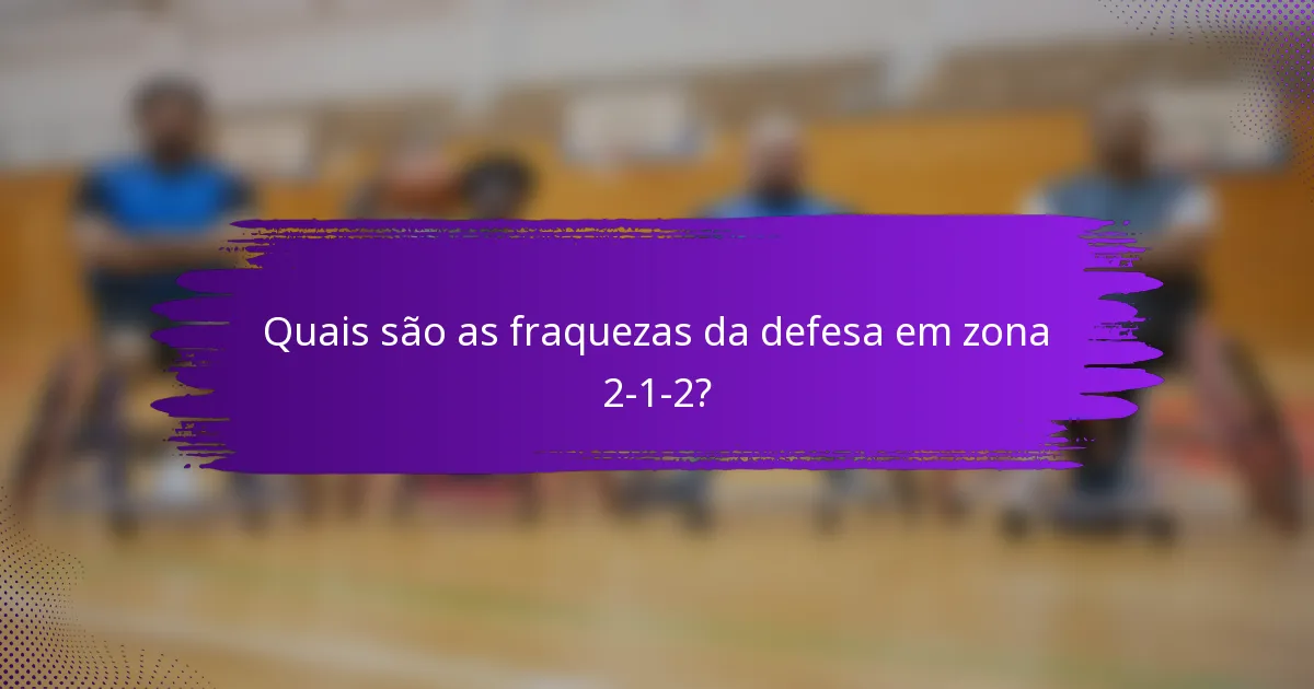 Quais são as fraquezas da defesa em zona 2-1-2?